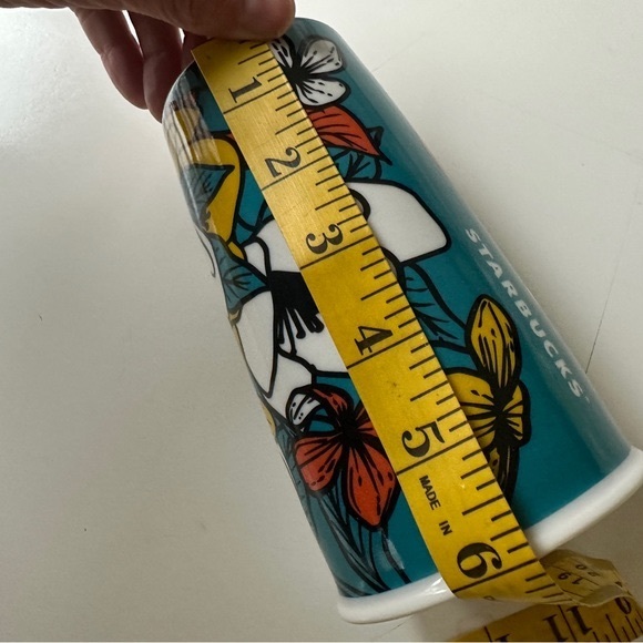 Starbucks Teal with Flowers Ceramic 12oz  Coffee Mug - Picture 2 of 7